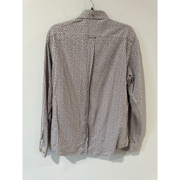 Ben Sherman Men’s Gray Floral Button-Down Shirt Size M – 100% Cotton Dress Shirt - Picture 3 of 5